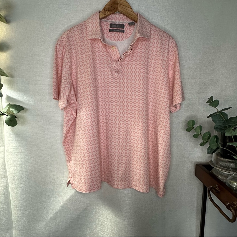 Daniel Cremieux Men’s Pink Geometric Polo Shirt XL